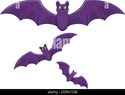 Pipistrelli di Halloween icona, stile cartoon Illustrazione Vettoriale