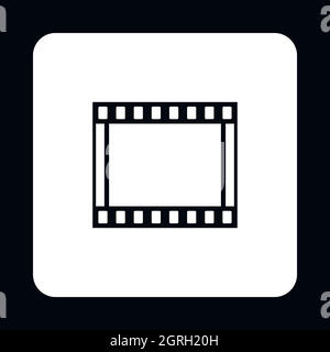 La striscia del film icona, stile semplice Illustrazione Vettoriale