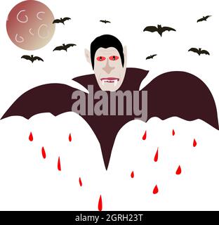 Conteggio volante Dracula con pipistrelli Foto Stock