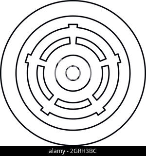 Ruota auto icona di stile di contorno Illustrazione Vettoriale