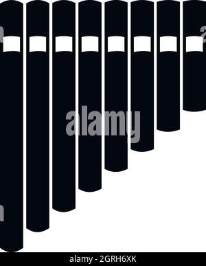 Il flauto di Pan, icona di stile semplice Illustrazione Vettoriale