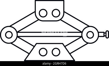 Car Jack equipaggiamento di servizio, l'icona di stile di contorno Illustrazione Vettoriale