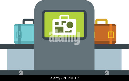 Airport Baggage sicurezza icona dello scanner Illustrazione Vettoriale