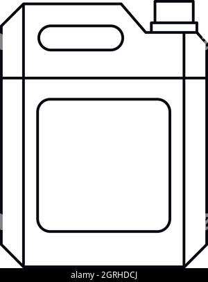 Metallo tanica di benzina, l'icona di stile di contorno Illustrazione Vettoriale