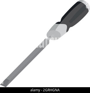 Meno icona raffigurante un cacciavite, nero stile monocromatico Illustrazione Vettoriale