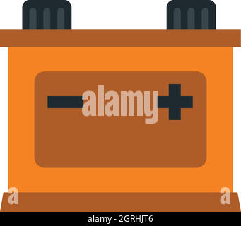 Macchina icona della batteria, stile piatto Illustrazione Vettoriale