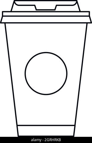 Prendere il via una tazzina di caffè, l'icona di stile di contorno Illustrazione Vettoriale