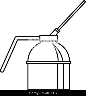 Oliatore del tubo di lancio può applicatore, l'icona di stile di contorno Illustrazione Vettoriale
