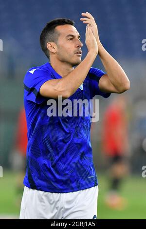 Roma, Italia. 30 settembre 2021. In azione durante la partita e del gruppo UEFA Europa League tra il Lazio Roma Lokomotiv Moskva allo Stadio Olimpico il 30 settembre 2021 a Roma. (Foto di Domenico Cippitelli/Pacific Press/Sipa USA) Credit: Sipa USA/Alamy Live News Foto Stock