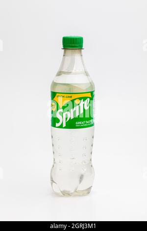 Una bottiglia di plastica di limone-Lime Sprite Foto Stock