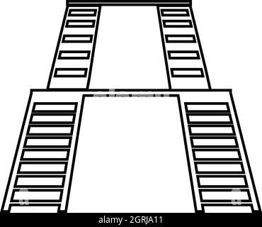 Scale a doppia icona, stile contorno Illustrazione Vettoriale