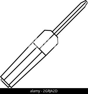 Icona raffigurante un cacciavite, stile contorno Illustrazione Vettoriale