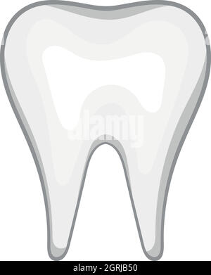 Icona del dente, nero stile monocromatico Illustrazione Vettoriale