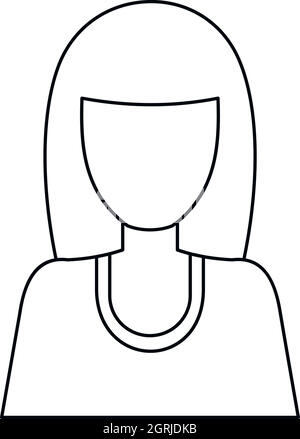 Donne avatar di icona di stile di contorno Illustrazione Vettoriale