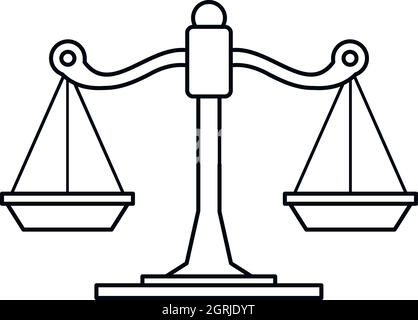 Icona di scale, stile contorno Illustrazione Vettoriale