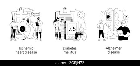 Anziani problemi di salute concetto astratto illustrazioni vettoriali. Illustrazione Vettoriale