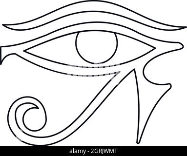 Occhio di Horus icona, stile contorno Illustrazione Vettoriale