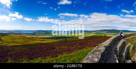 Lough Swilly e Inch Island da Grianan di Aileagh, Contea di Donegal Foto Stock