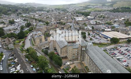 Skipton Town Center North Yorkshire, England Aerial Foto Stock