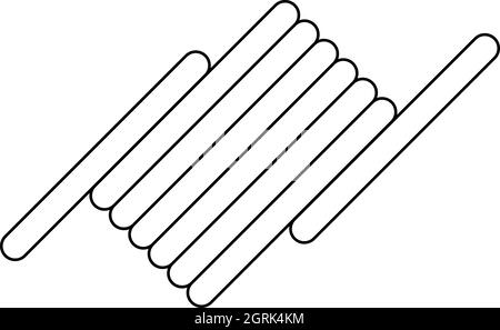 Filo spinato icona, stile contorno Illustrazione Vettoriale