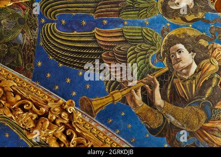 Angeli musicista. Cattedrale. Valencia. Comunitat Valenciana. Spagna. Foto Stock