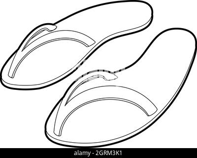 Il flip flop icona isometrica 3d style Illustrazione Vettoriale