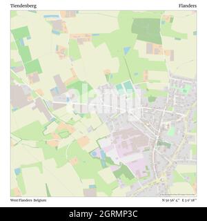 Tiendenberg, Fiandre Occidentali, Belgio, Fiandre, N 50 56' 4'', e 3 0' 18''', mappa, mappa senza tempo pubblicata nel 2021. Viaggiatori, esploratori e avventurieri come Florence Nightingale, David Livingstone, Ernest Shackleton, Lewis and Clark e Sherlock Holmes si sono affidati alle mappe per pianificare i viaggi verso gli angoli più remoti del mondo, Timeless Maps sta mappando la maggior parte delle località del mondo, mostrando il successo di grandi sogni Foto Stock