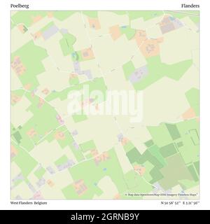 Poelberg, Fiandre Occidentali, Belgio, Fiandre, N 50 58' 52'', e 3 21' 56''', mappa, mappa senza tempo pubblicata nel 2021. Viaggiatori, esploratori e avventurieri come Florence Nightingale, David Livingstone, Ernest Shackleton, Lewis and Clark e Sherlock Holmes si sono affidati alle mappe per pianificare i viaggi verso gli angoli più remoti del mondo, Timeless Maps sta mappando la maggior parte delle località del mondo, mostrando il successo di grandi sogni Foto Stock