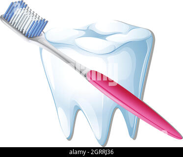 Uno spazzolino e un dente Illustrazione Vettoriale