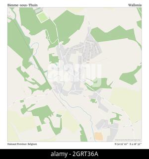 Biesme-sous-Thuin, Provincia di Hainaut, Belgio, Vallonia, N 50 19' 19'', e 4 18' 32''', mappa, Mappa senza tempo pubblicata nel 2021. Viaggiatori, esploratori e avventurieri come Florence Nightingale, David Livingstone, Ernest Shackleton, Lewis and Clark e Sherlock Holmes si sono affidati alle mappe per pianificare i viaggi verso gli angoli più remoti del mondo, Timeless Maps sta mappando la maggior parte delle località del mondo, mostrando il successo di grandi sogni Foto Stock