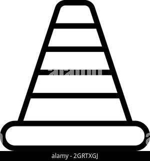 Icona del cono traffico Illustrazione Vettoriale
