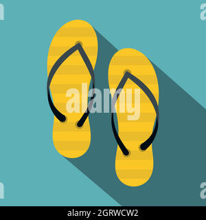 Il flip flop icona, stile piatto Illustrazione Vettoriale