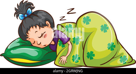 Una ragazza che dorme soundly Illustrazione Vettoriale