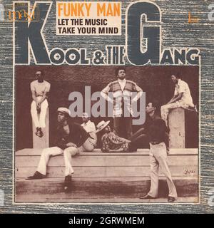Kool and the Gang - Funky man - Let the music take your mind 45 giri/min - copertina Vintage Vinyl Record Foto Stock