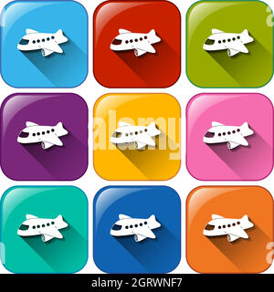 Pulsanti con piani Illustrazione Vettoriale