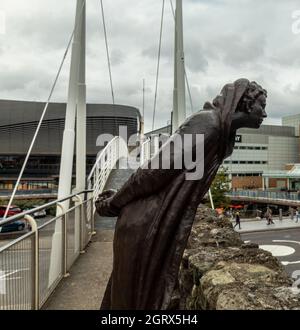 Southampton, Hampshire, UK Agosto 30 2021 Una statua di John le Fleming Foto Stock