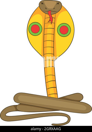 Cobra snake icona, stile cartoon Illustrazione Vettoriale