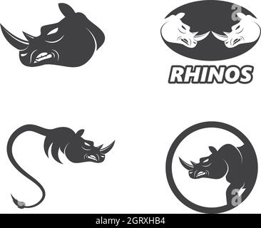 logo rhino icona disegno vettoriale Illustrazione Vettoriale