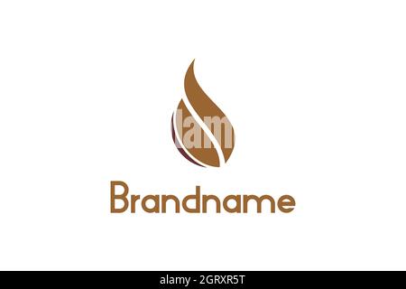 Logo astratto dei chicchi di caffè. La combinazione di chicchi di caffè e aroma. Adatto per loghi, caffè o prodotti da caffè lavorati. Illustrazione Vettoriale