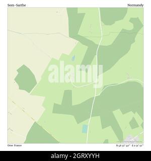 Som-Sarthe, Orne, Francia, Normandia, N 48 37' 40'', e 0 31' 51''', mappa, Mappa senza tempo pubblicata nel 2021. Viaggiatori, esploratori e avventurieri come Florence Nightingale, David Livingstone, Ernest Shackleton, Lewis and Clark e Sherlock Holmes si sono affidati alle mappe per pianificare i viaggi verso gli angoli più remoti del mondo, Timeless Maps sta mappando la maggior parte delle località del mondo, mostrando il successo di grandi sogni Foto Stock