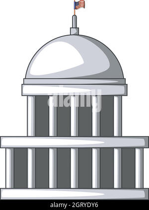 Casa bianca icona, stile cartoon Illustrazione Vettoriale