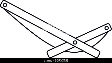 Poltrona reclinabile icona, stile contorno Illustrazione Vettoriale