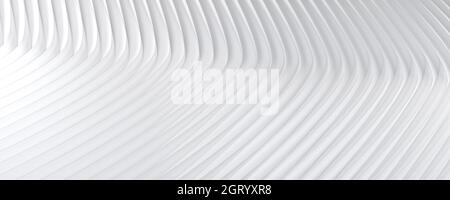 Linee bianche e forme d'onda astratte. Sfondo del modello. rendering 3d. Foto Stock