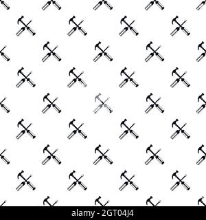 Martello e cacciavite pattern, stile semplice Illustrazione Vettoriale