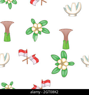 Modello Singapore, stile cartoon Illustrazione Vettoriale