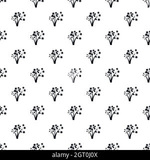 Tre fiori pattern, stile semplice Illustrazione Vettoriale