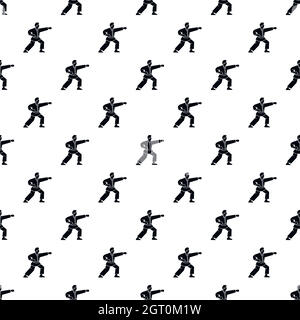 Il Karate fighter pattern, stile semplice Illustrazione Vettoriale