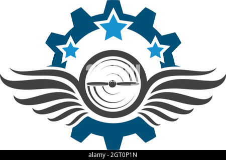 disegno di illustrazione vettoriale del logo dell'aviazione Illustrazione Vettoriale