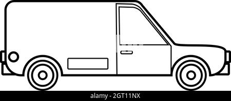 Icona vettura di consegna, stile del contorno Illustrazione Vettoriale