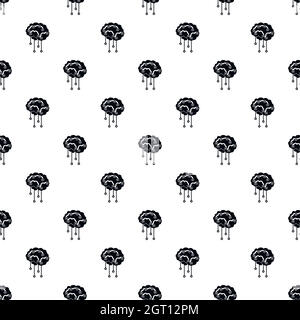 Cervello umano con sensori pattern, stile semplice Illustrazione Vettoriale